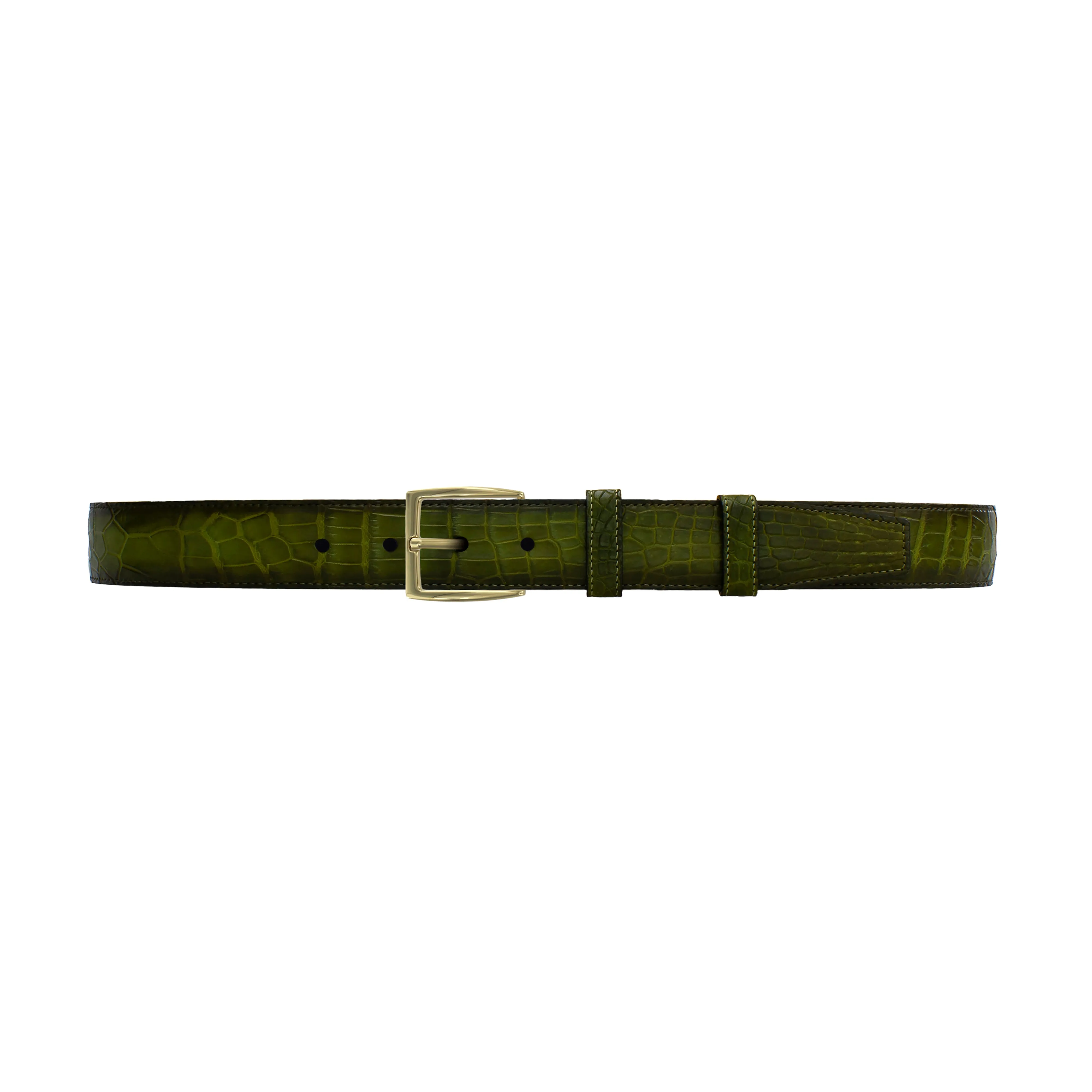 1 1/4" Pine Patina Belt with Winston Dress Buckle in Brass