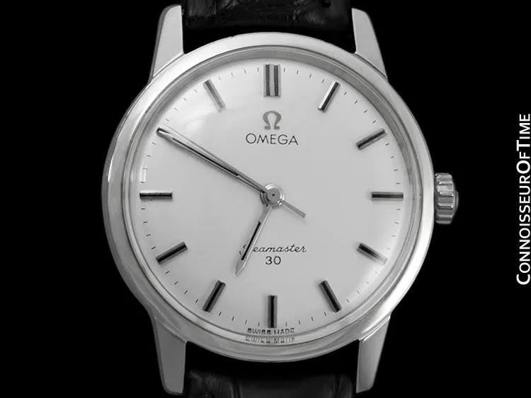 1963 Omega Seamaster 30 Vintage Mens Handwound Watch, Larger 35mm Model - Stainless Steel