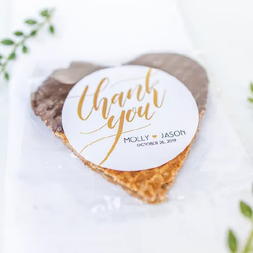 200 Pack Stroopwafel Heart Wedding Favors