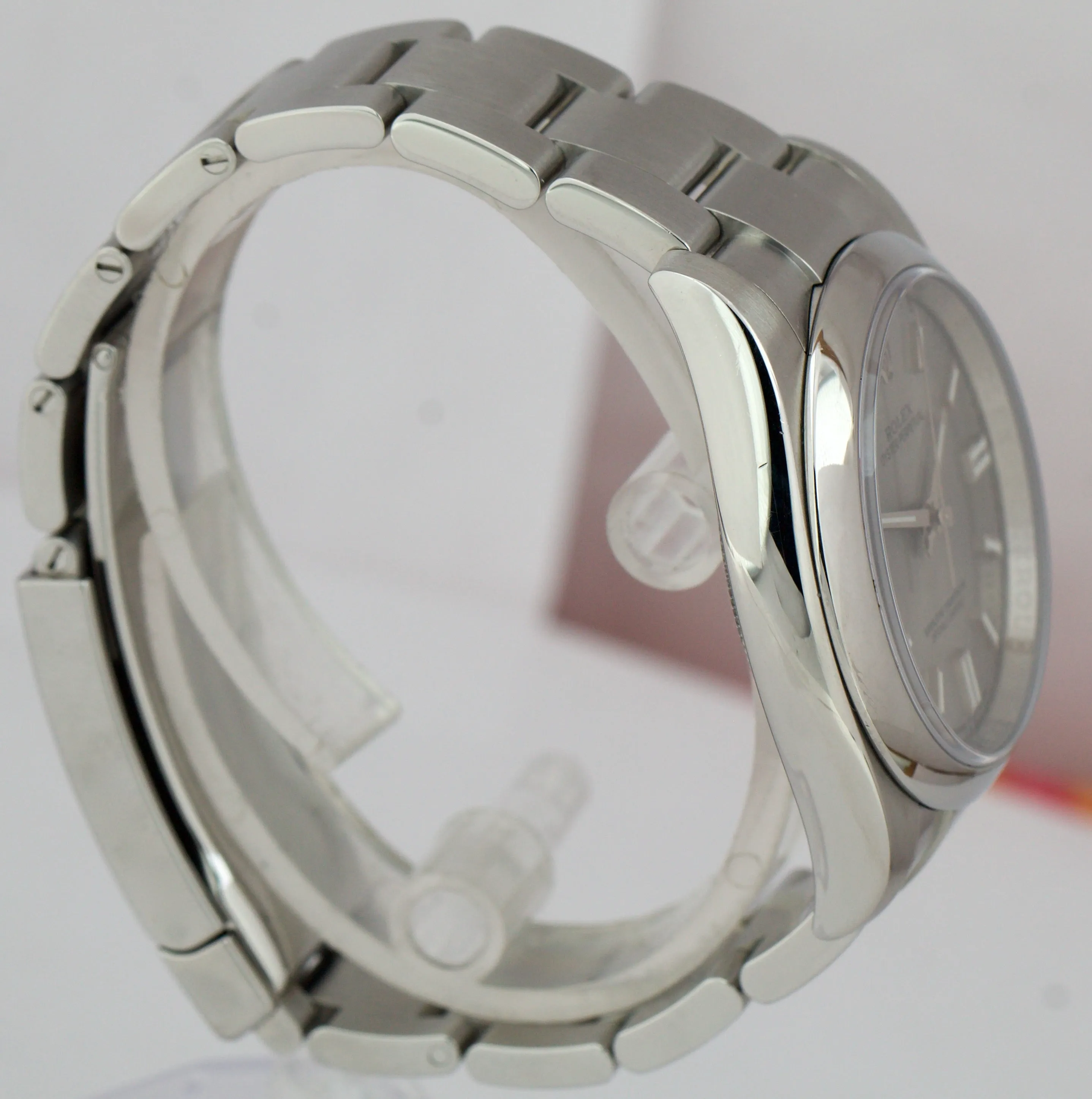 2018 Rolex Oyster Perpetual 36mm Rhodium Stick Stainless Steel Watch 116000 BP