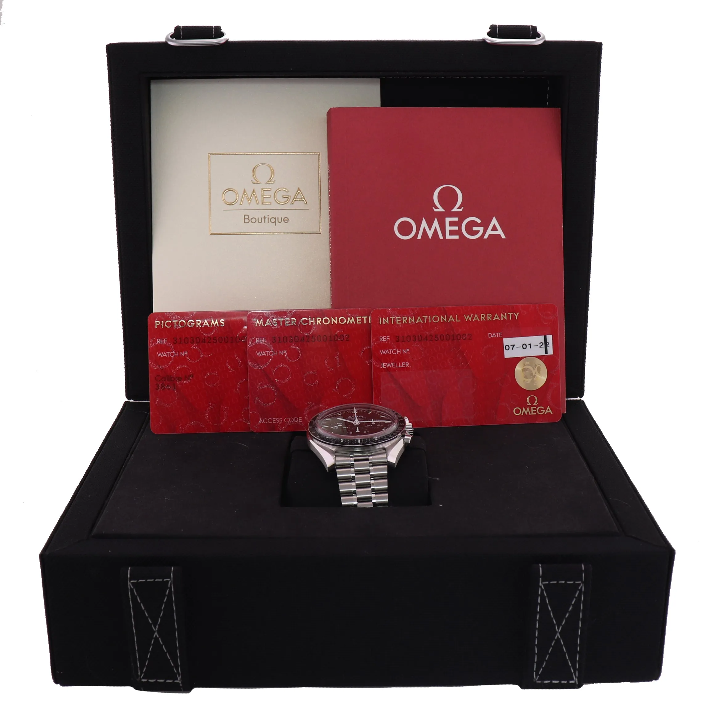 2022 PAPERS Omega Speedmaster 310.30.42.50.01.002 SAPPHIRE SANDWICH Steel Watch