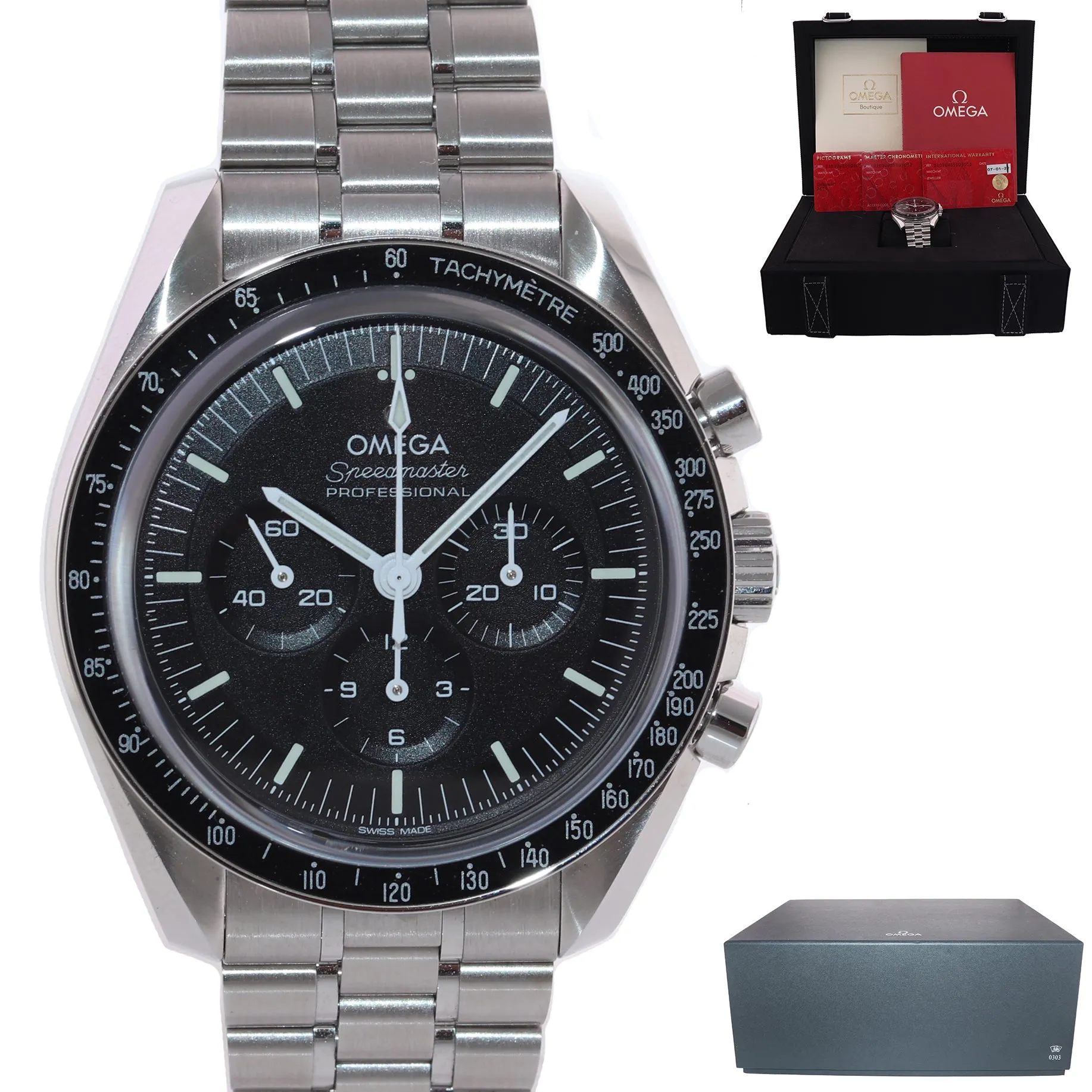 2022 PAPERS Omega Speedmaster 310.30.42.50.01.002 SAPPHIRE SANDWICH Steel Watch