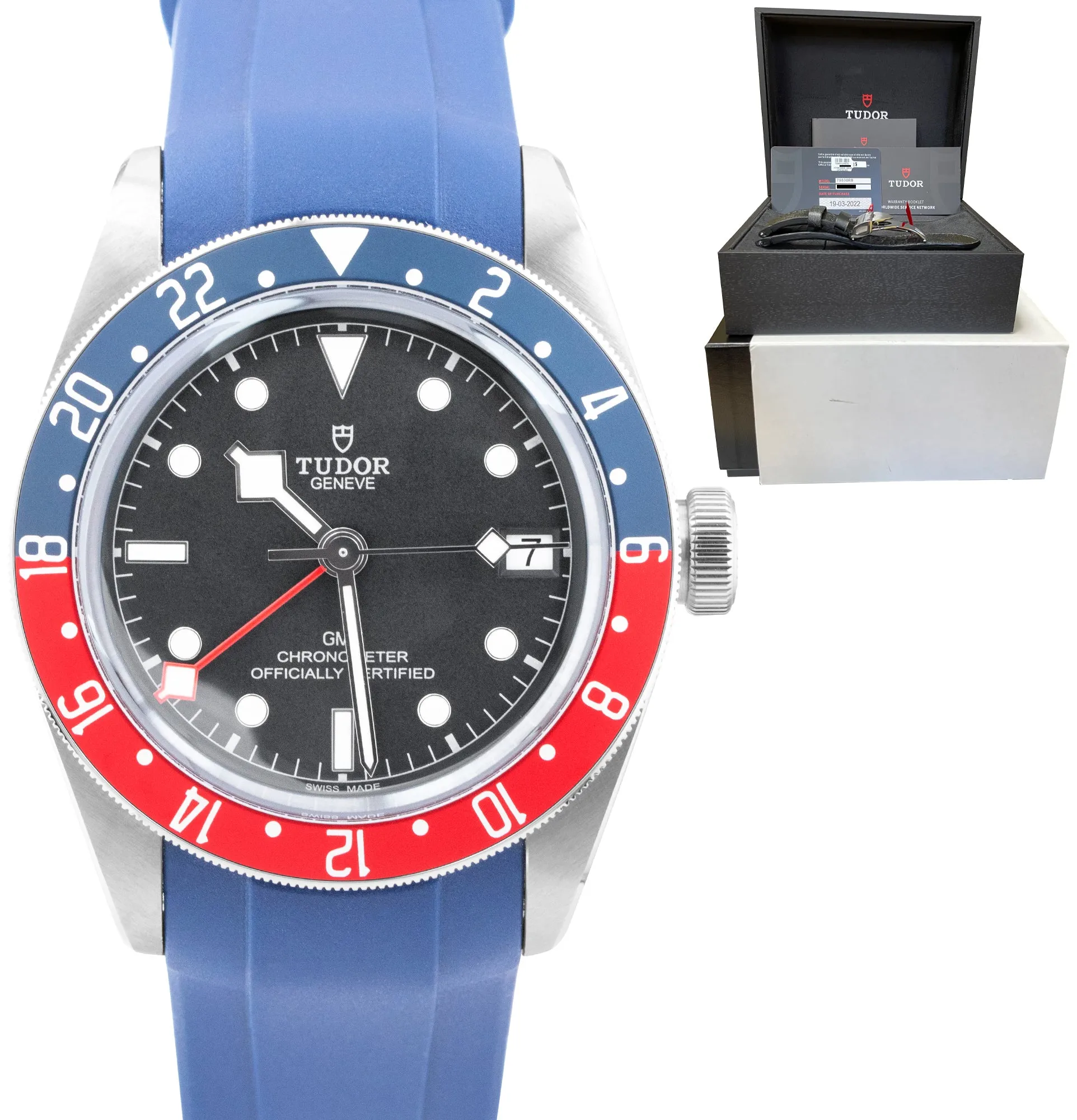 2022 Tudor Black Bay GMT Pepsi 41mm Stainless Steel Black Date Watch 79830RB B P
