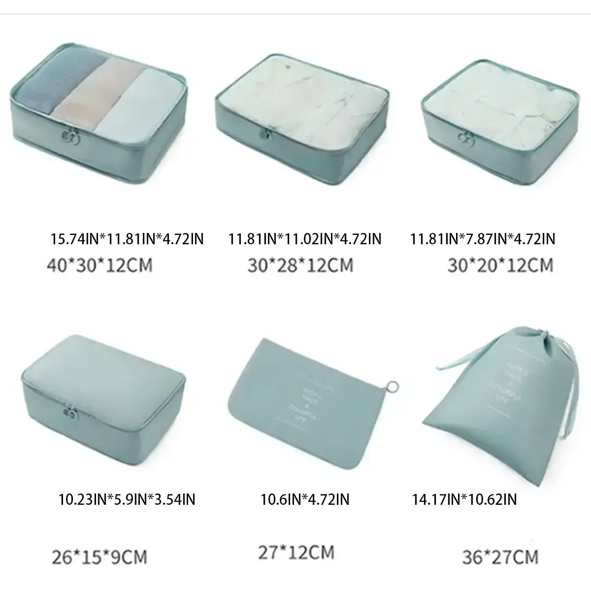 6 Set Packing Cubes/Suitcases- White