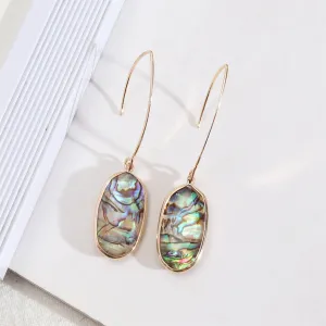 Abalone Shell & 18K Gold-Plated Oval Drop Earrings