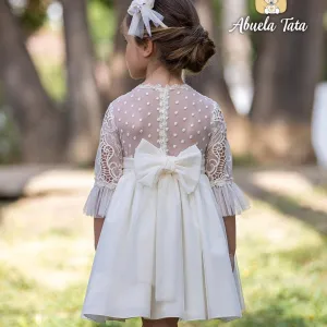 ABUELA TATA - Ceremony Lace Lettie Puffball Dress - Cream