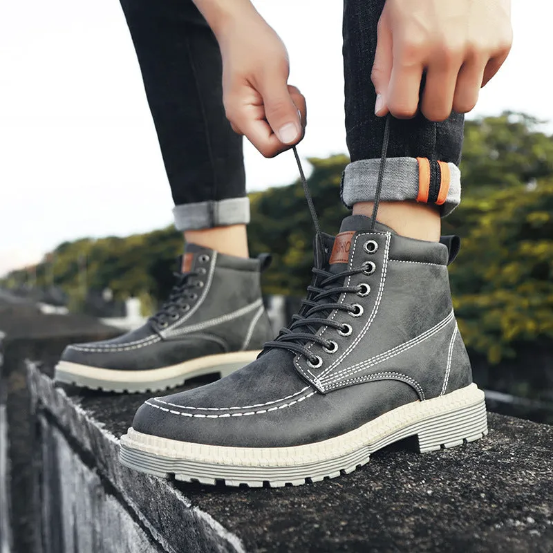 All-match British Style Desert Tooling Leather Boots