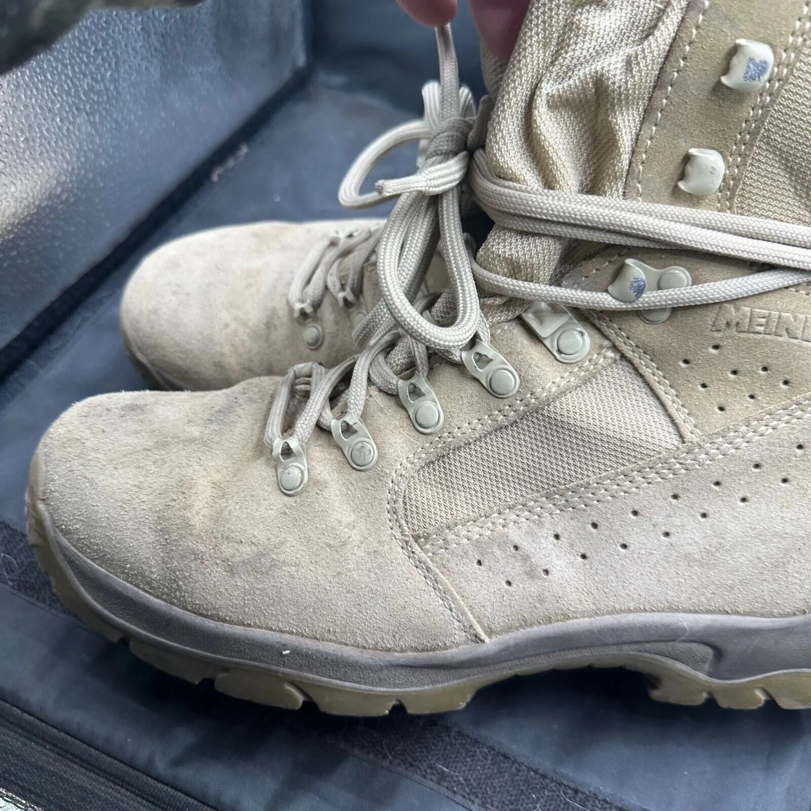 Army Brown Leather MEINDL Desert Patrol Combat Boots - Size EU 44 - UK 9.5