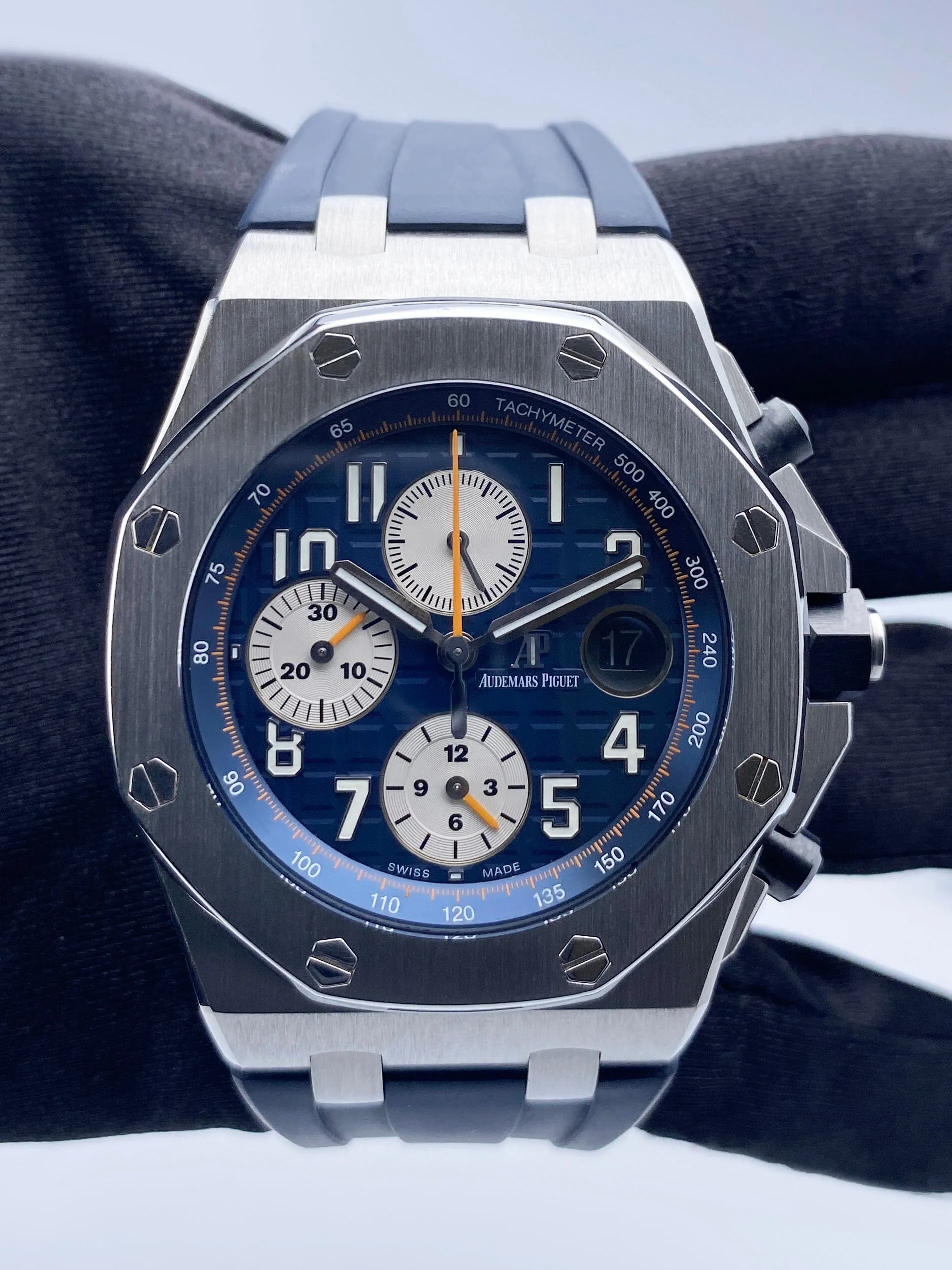Audemars Piguet Royal Oak Offshore 26470ST Blue Dial Mens Watch With Papers