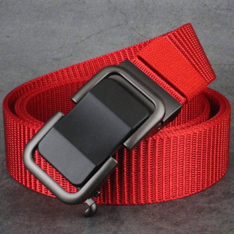Automatic Buckle Canvas Designer Belt