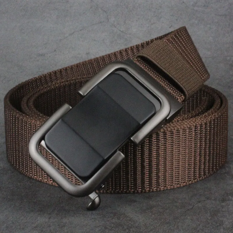 Automatic Buckle Canvas Designer Belt
