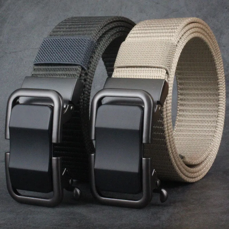 Automatic Buckle Canvas Designer Belt