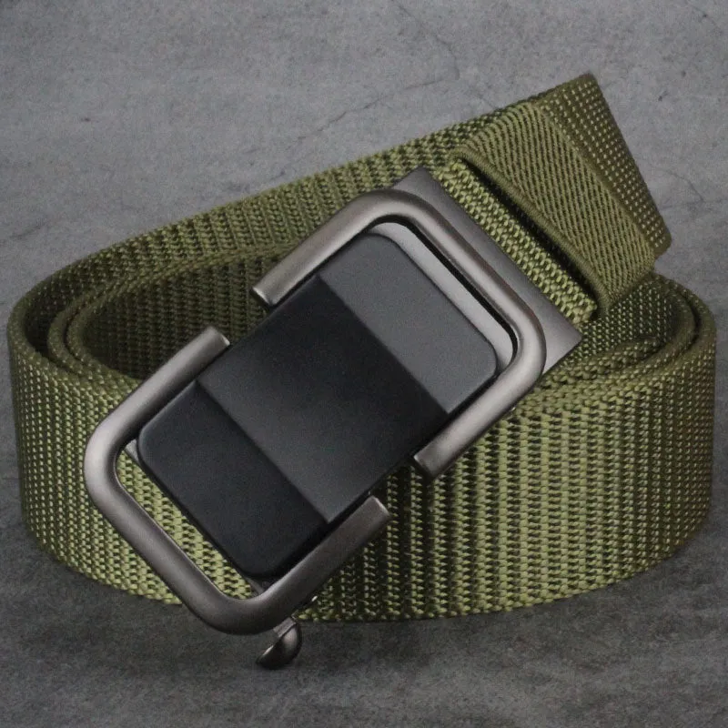Automatic Buckle Canvas Designer Belt