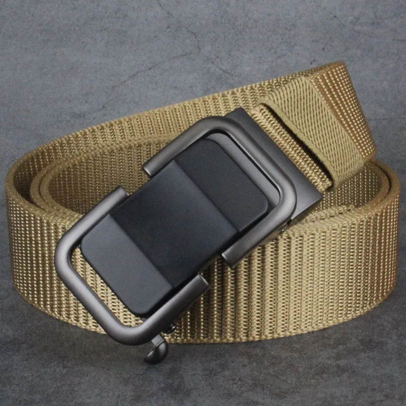 Automatic Buckle Canvas Designer Belt