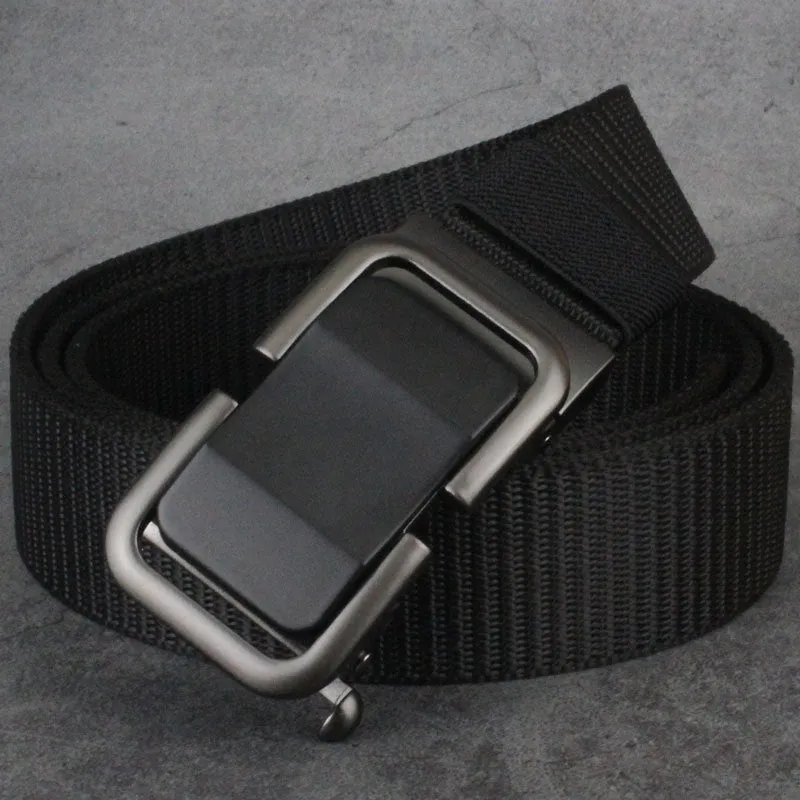Automatic Buckle Canvas Designer Belt