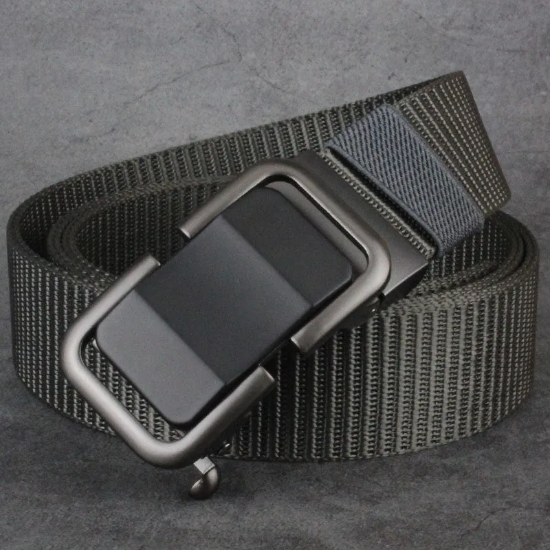 Automatic Buckle Canvas Designer Belt