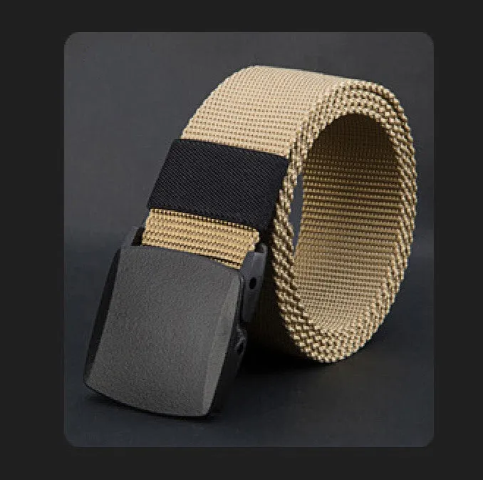 Belts Men High Quality Canvas Belt Casual belts fast dry Plastic Automatic Buckle 110-140cm