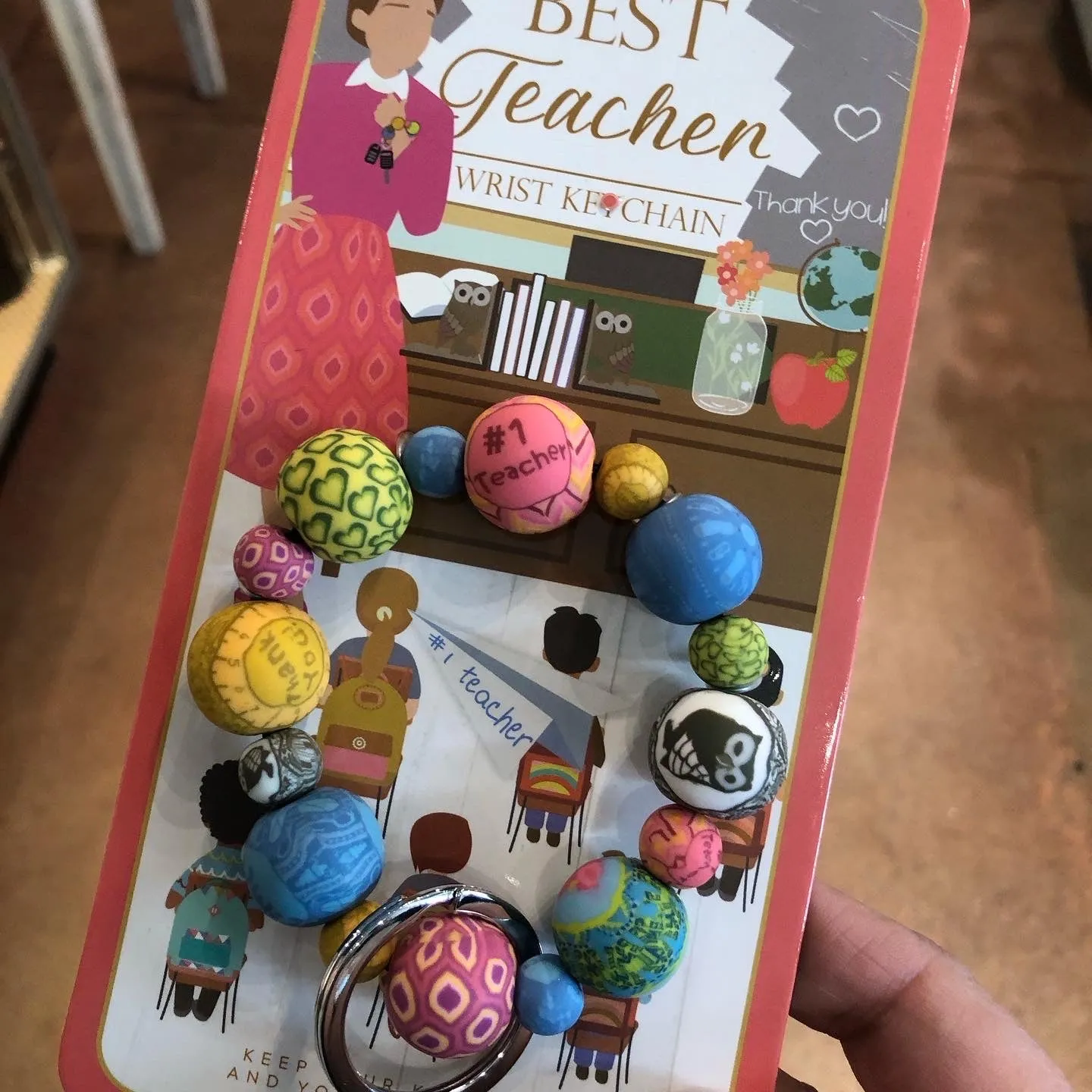 Best Teacher Wrist Keychain