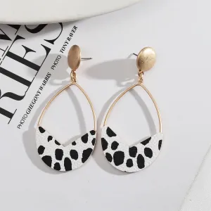 Black Polystyrene & 18K Gold-Plated Drop Earrings