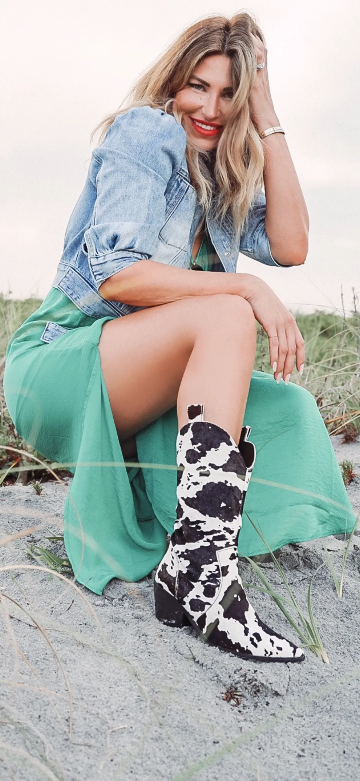Black Tall Cowhide Boots PREORDER