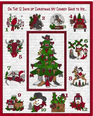 Blank Quilting Corporation 12 Days of Christmas My Cowboy Gave to Me Panel