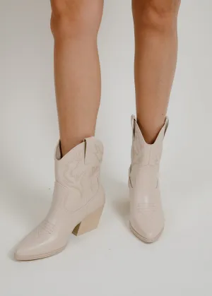 Blazing Cowboy Boots - Bone