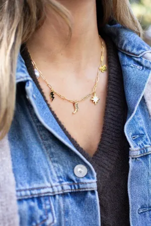 Boots & Bow Charm Necklace