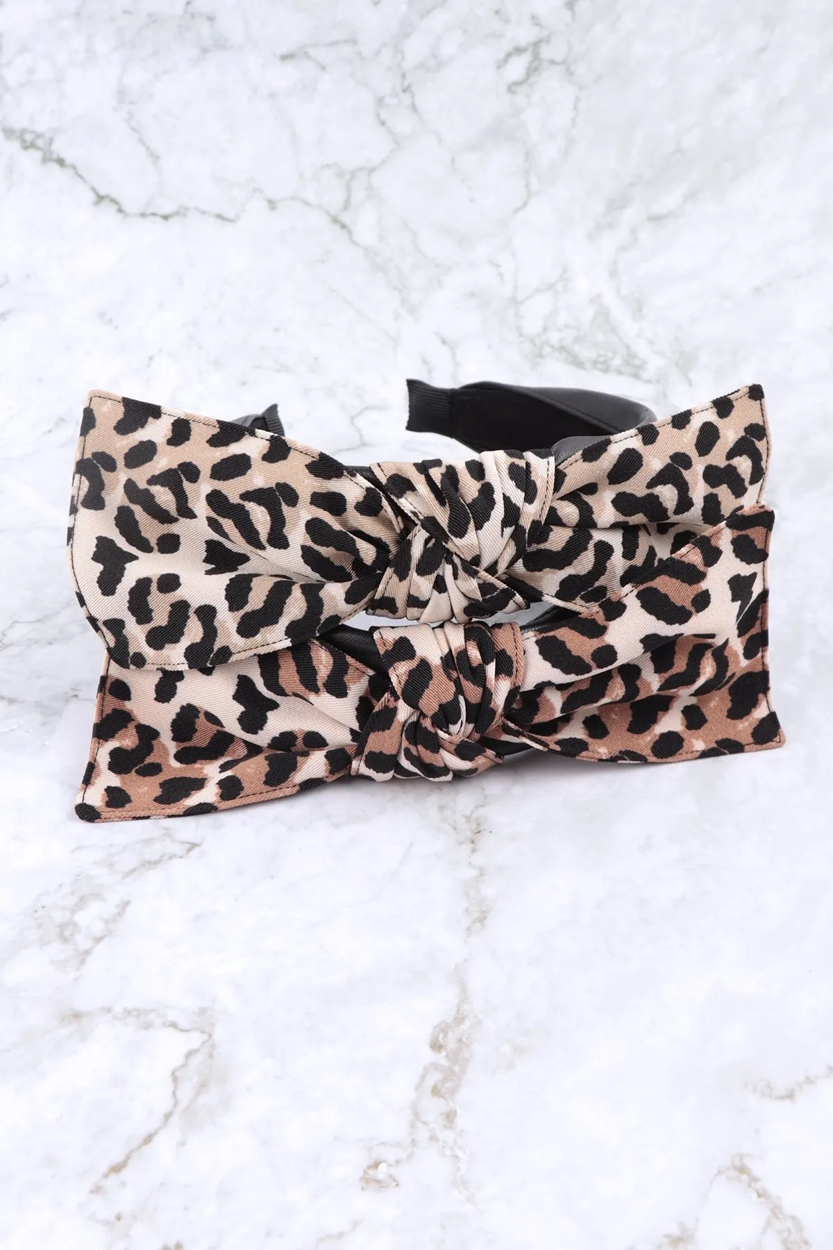 BOW TIE CHEETAH PRINT FASHION HEAD BAND HEAD ACCESSORIES