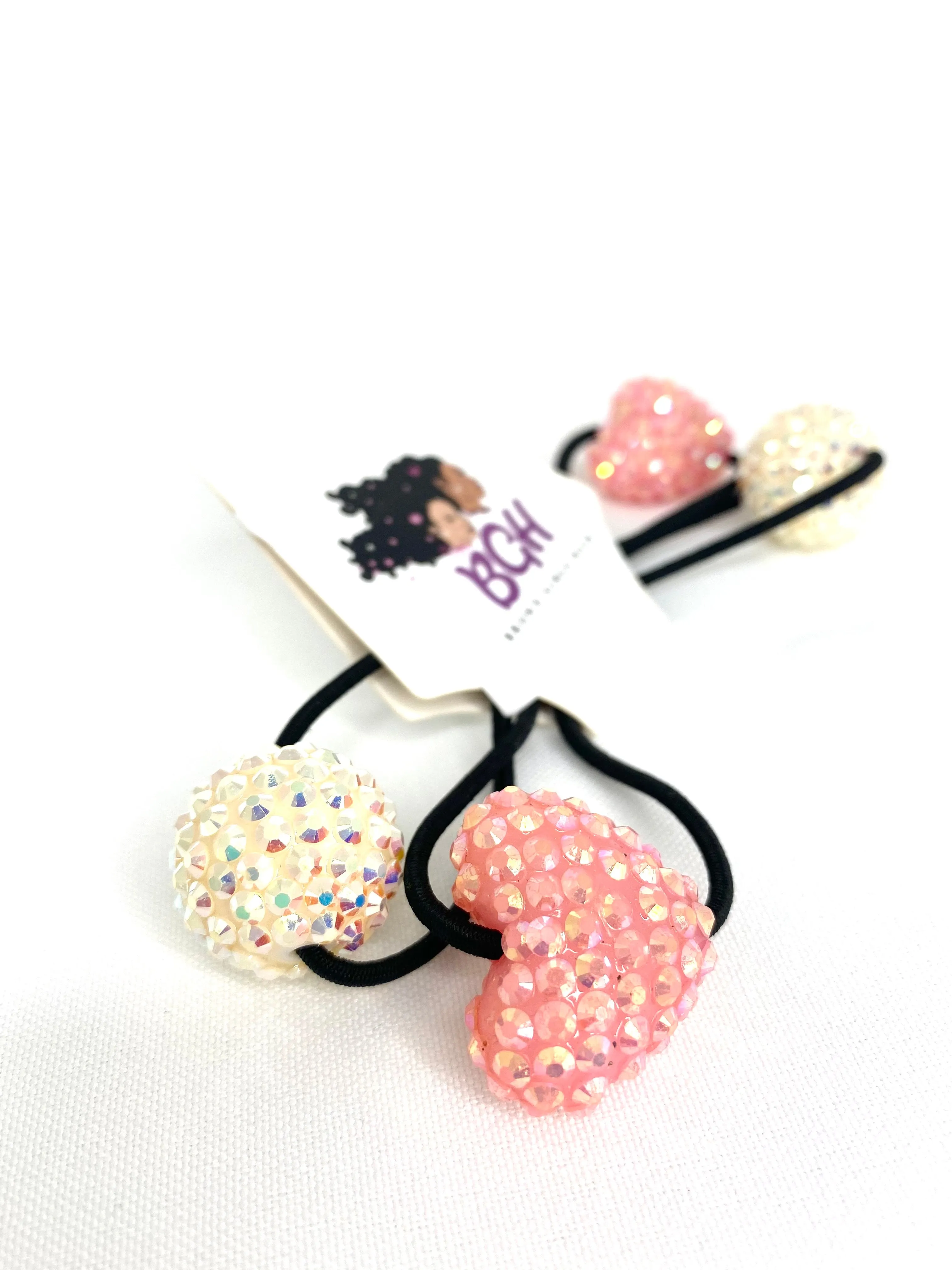 Brown Girls Hair® Bling Heart Ponytail Elastics | Hair Knockers