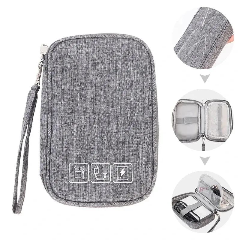 Cable Storage Bag Travel Mobile Hard Drive U Disk Organizer Package Earphone Charger Protable Storage Box Wire Case Pouch