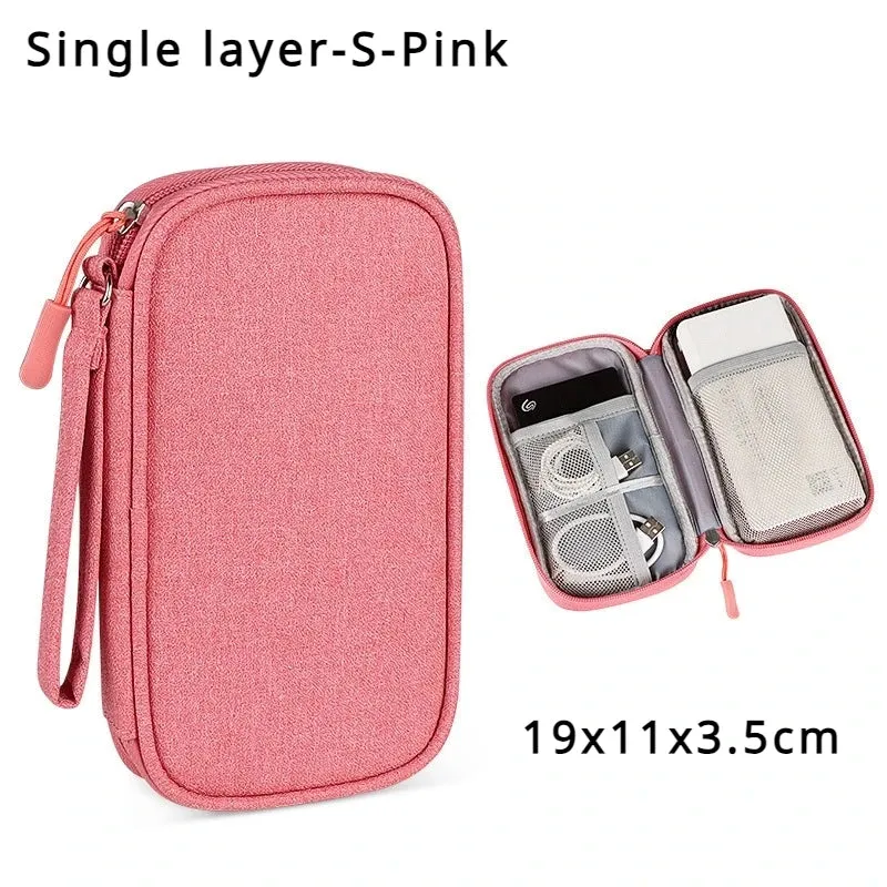 Cable Storage Bag Travel Mobile Hard Drive U Disk Organizer Package Earphone Charger Protable Storage Box Wire Case Pouch