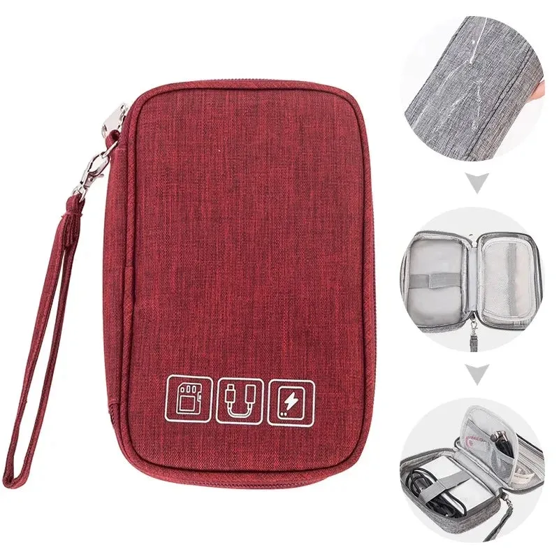 Cable Storage Bag Travel Mobile Hard Drive U Disk Organizer Package Earphone Charger Protable Storage Box Wire Case Pouch