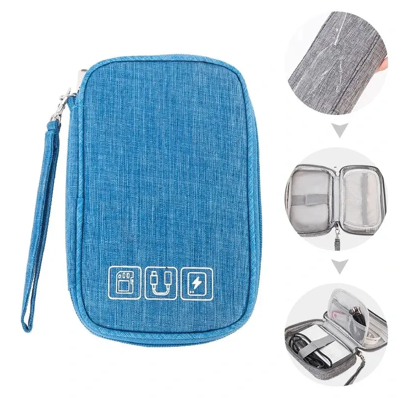 Cable Storage Bag Travel Mobile Hard Drive U Disk Organizer Package Earphone Charger Protable Storage Box Wire Case Pouch