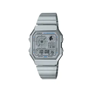 Casio Vintage A130WE-7A Unisex Digital Watch Silver Stainless Steel Strap
