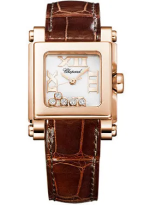 Chopard Happy Sport II Diamond White Dial 18 kt Rose Gold Ladies Watch 275349-5001