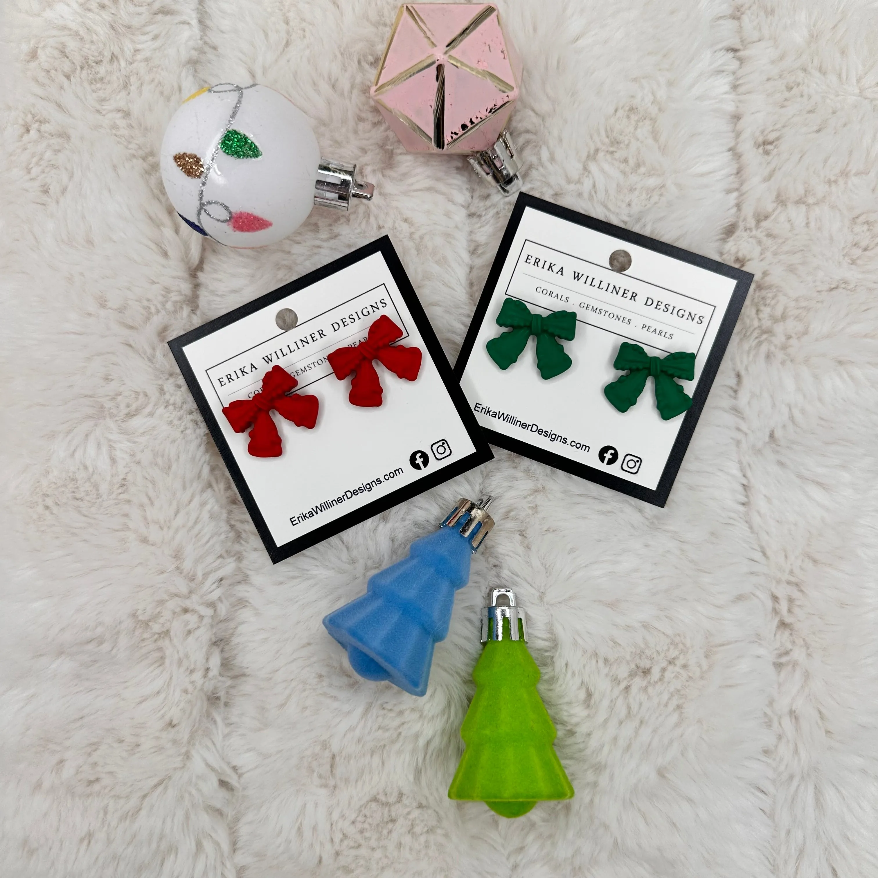 Christmas Bows Earrings | Erika Williner Designs
