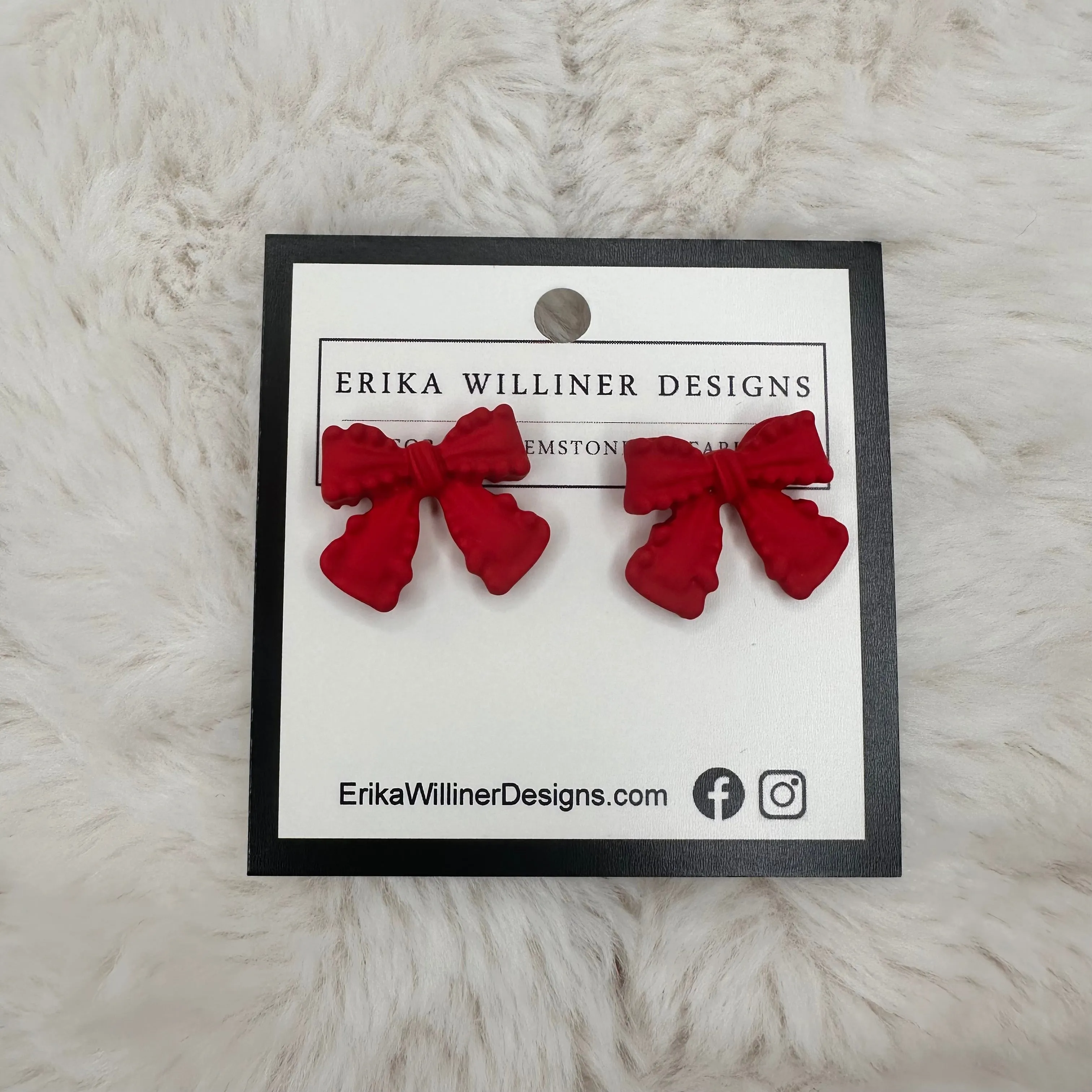 Christmas Bows Earrings | Erika Williner Designs