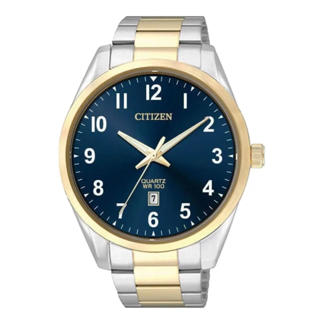 Citizen Quartz Mens Two Tone Blue Dial Watch