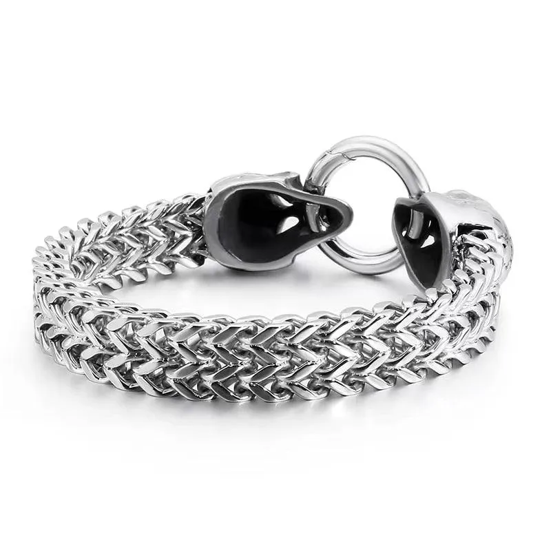 Classic Fashion Punk Stainless Steel Skull Bracelet