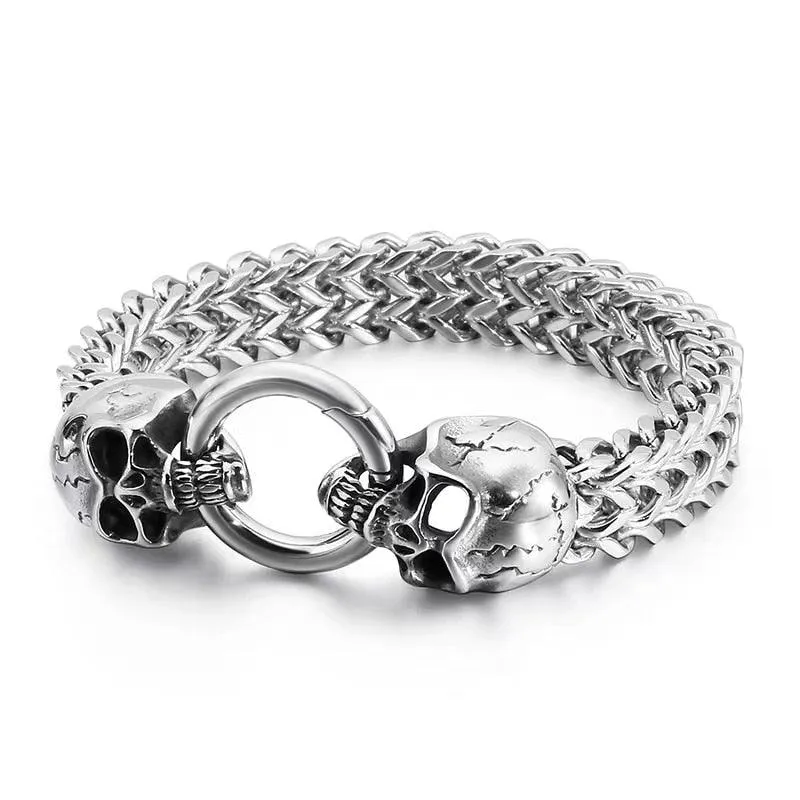 Classic Fashion Punk Stainless Steel Skull Bracelet