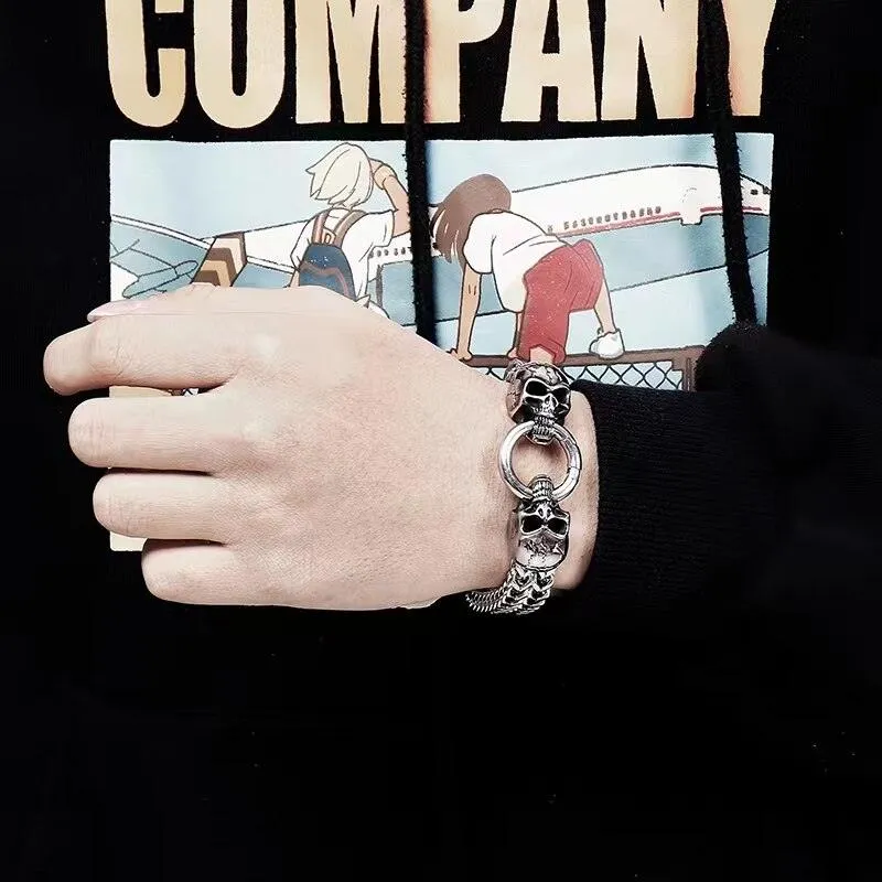 Classic Fashion Punk Stainless Steel Skull Bracelet