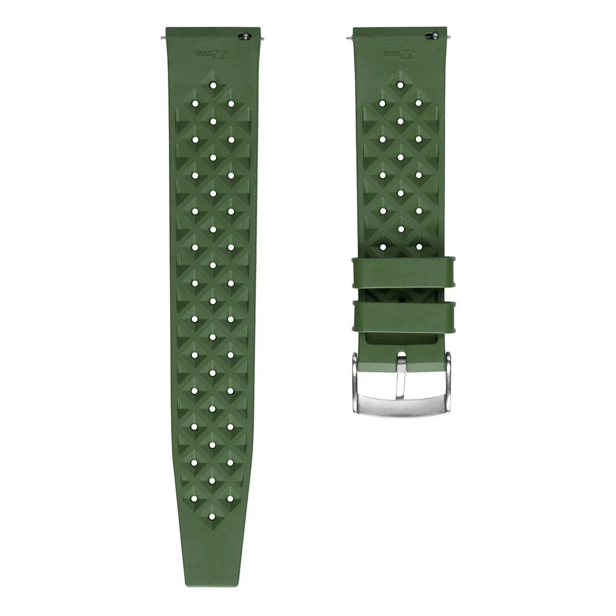 Classic Tropical Style Rubber Watch Strap - Green