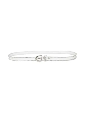 Clear Flat Belt with Crystal in Silver