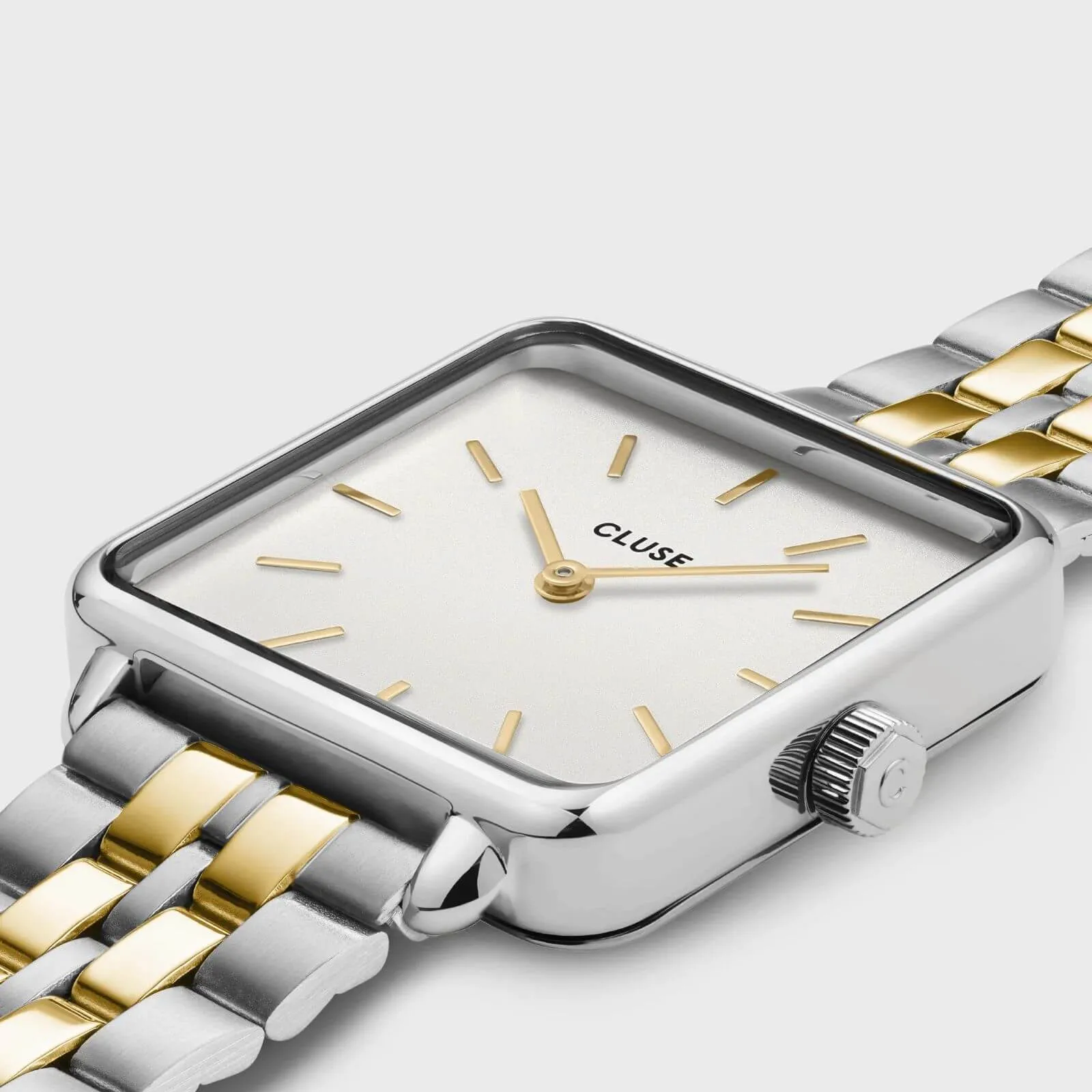 Cluse La Tetragone Two Tone Square Watch - Coconut