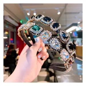 Colorful Gem Baroque Headbands For Women Diamond Hair Accessories