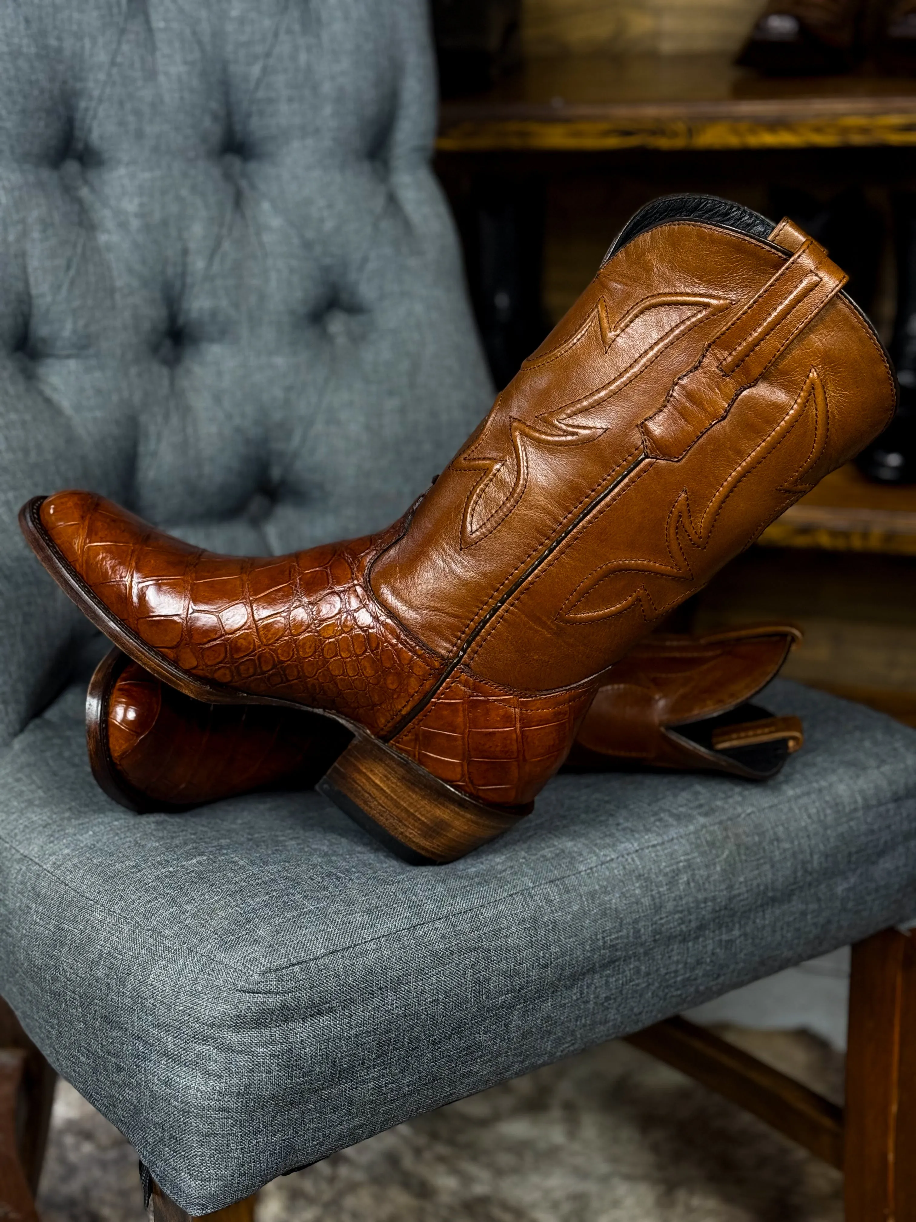 COWBOY MIEL COCODRILO MORELETI BOOTS