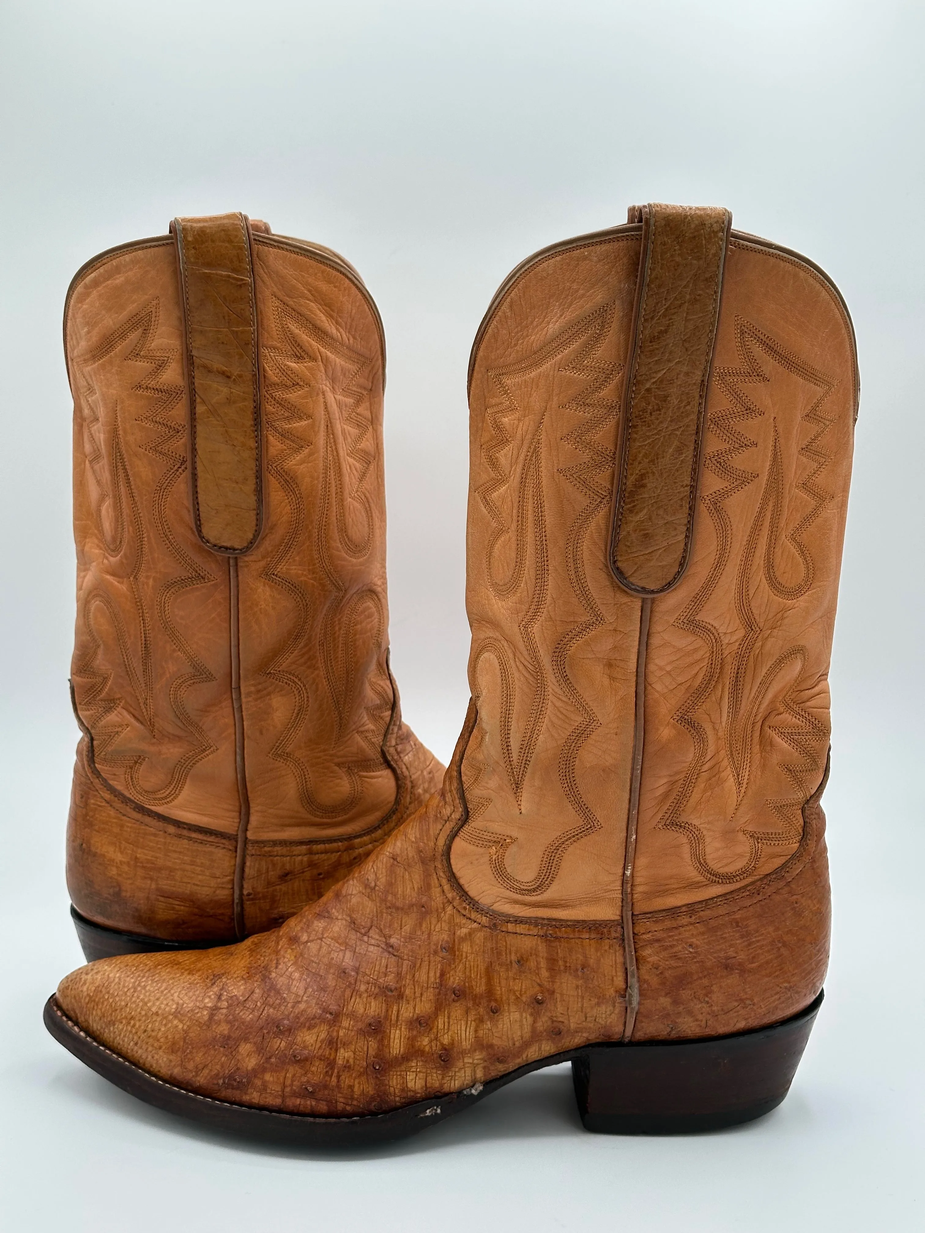Custom Smooth Ostrich Cowboy Boots size 10 D