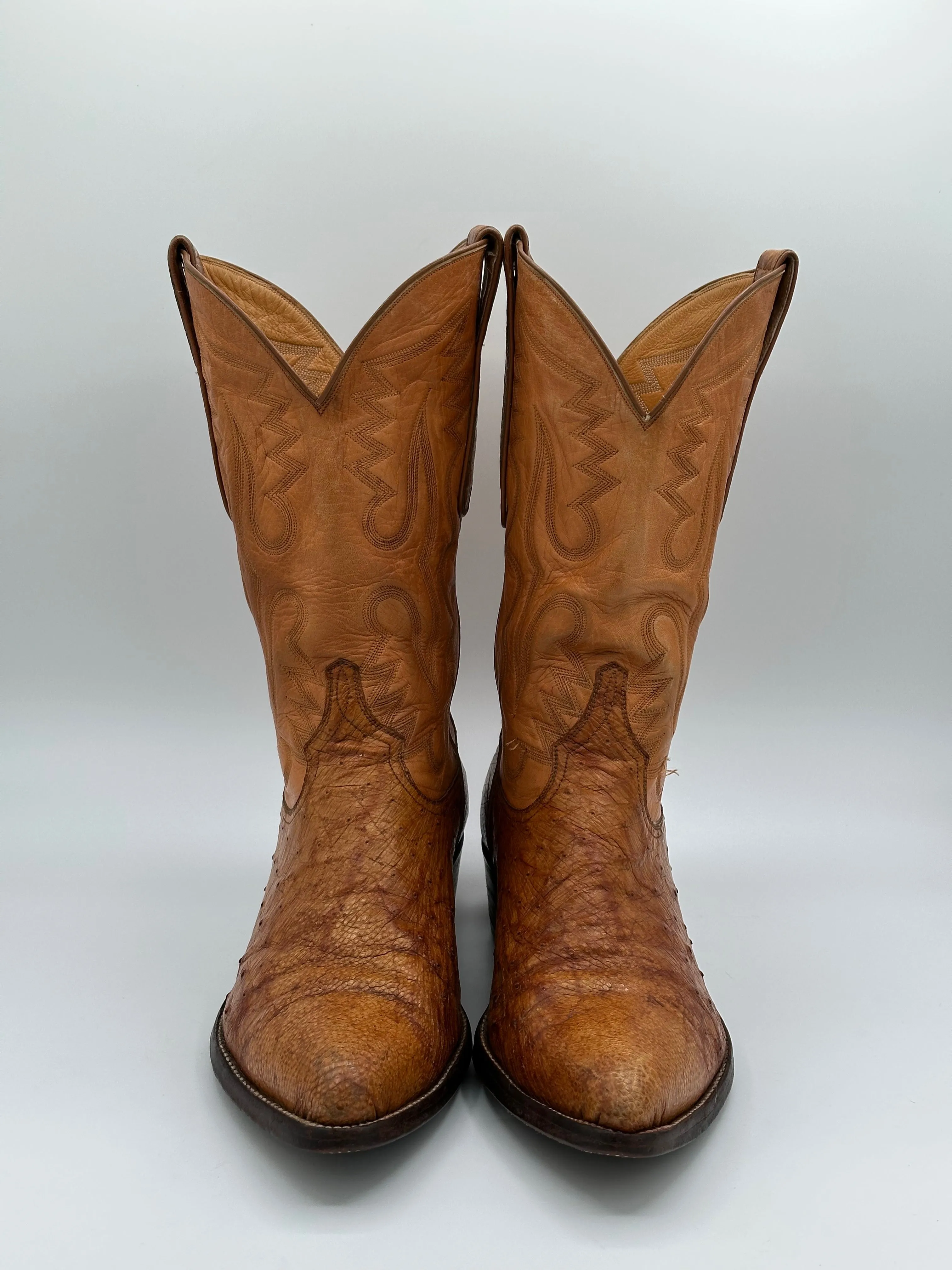 Custom Smooth Ostrich Cowboy Boots size 10 D