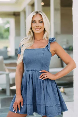 Desert Belle Tie-Shoulder Denim Dress