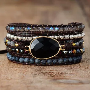 Desert Bloom Agate Beaded Wrap Bracelet